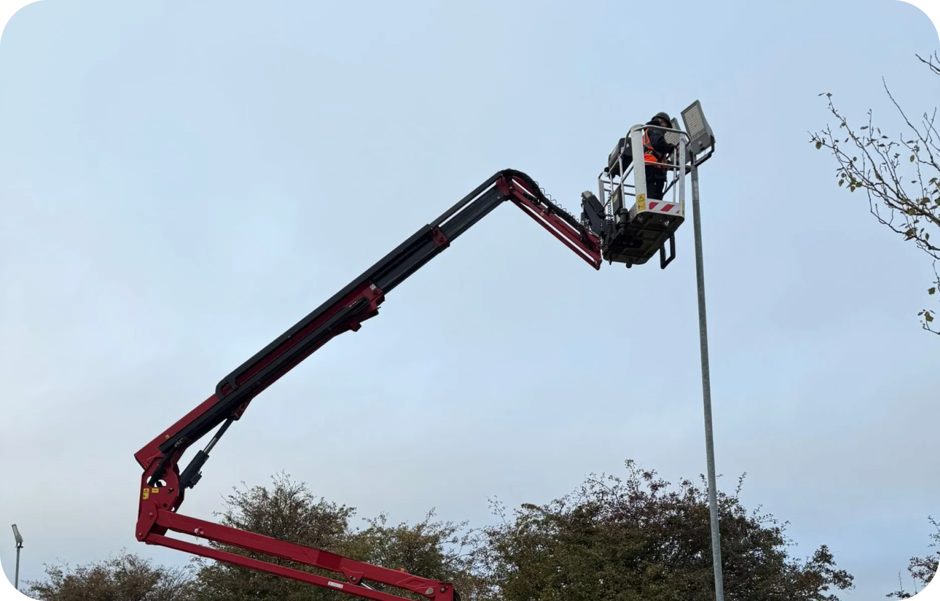 The installation of the new  flood lighting on the training pitches at Sheppey Rugby Football Club