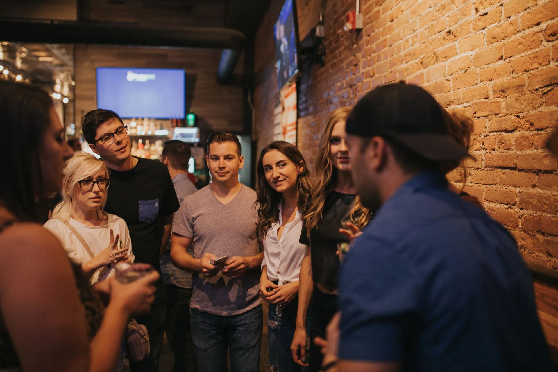 A group deep in conversation at the meetup